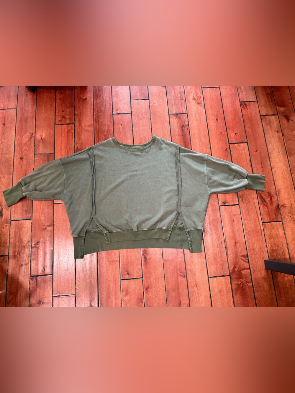 We The Free Oversized Olive Green Camden Pullover Sweatshirt - Picture 4 of 5